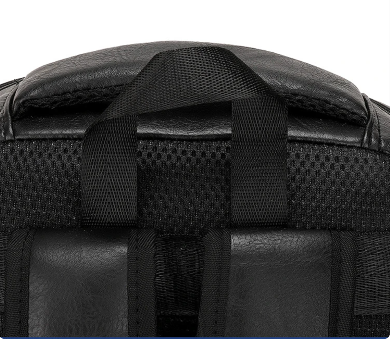 Premium PU Leather USB Charging Laptop Backpack - Fits 13-16 inch MacBook Air/Pro models, Side Mesh Pocket