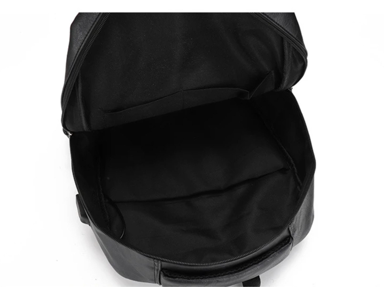 Premium PU Leather USB Charging Laptop Backpack - Fits 13-16 inch MacBook Air/Pro models, Side Mesh Pocket